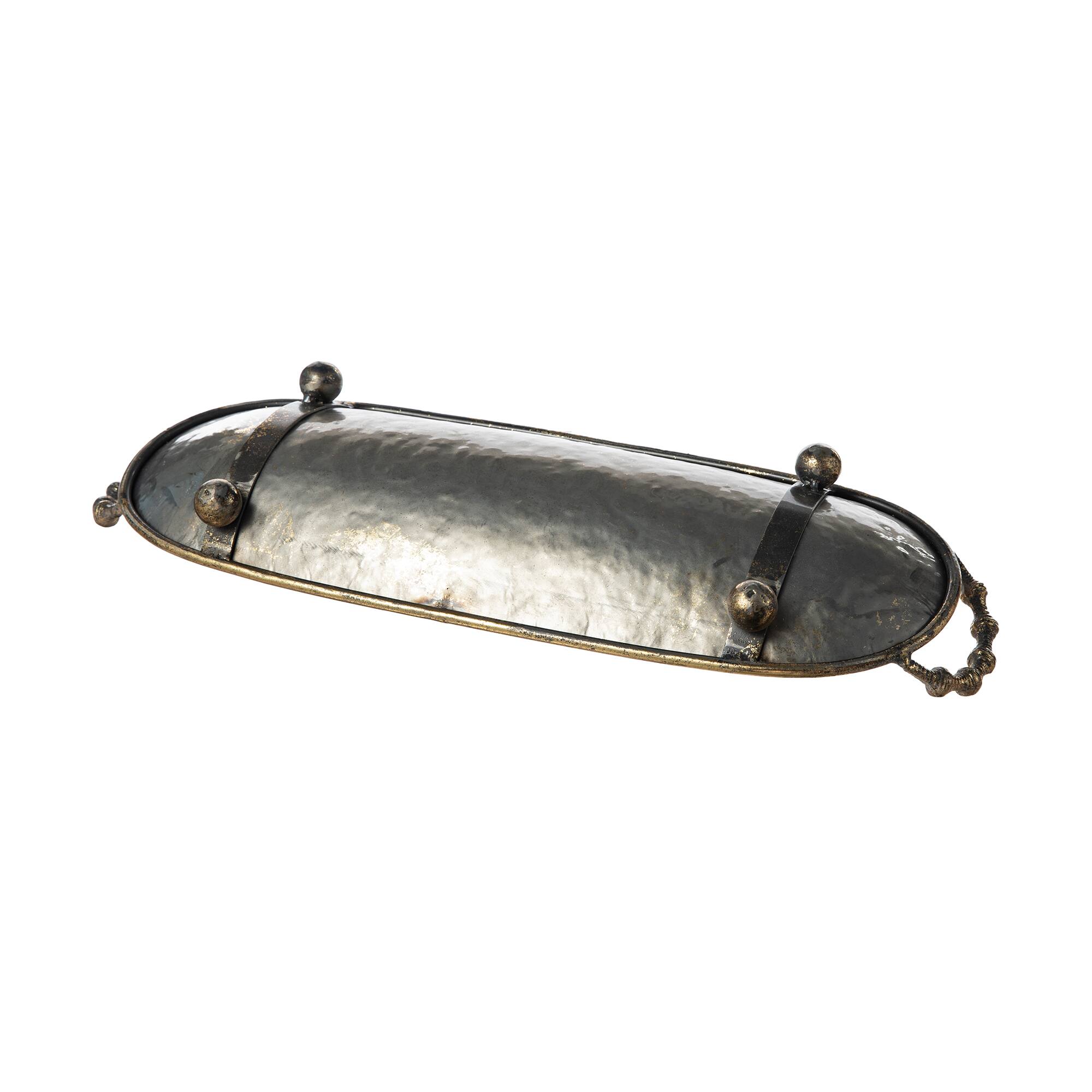 Glitzhome® Gold Oval Metal Decorative Trays Set